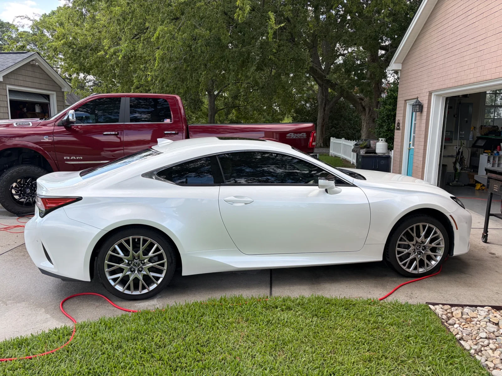 Freshly detailed white Lexus